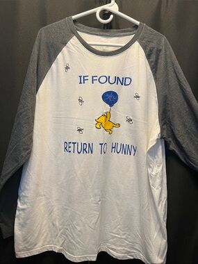 Pooh “If Found Return to Hunny' Raglan Shirt - White & Gray